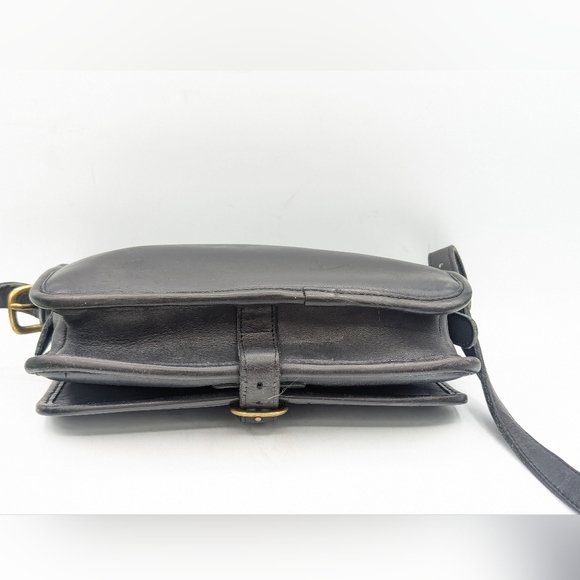 Vintage Coach Saddle Pouch Small | Style 9590 | Black with Brass Hardware |